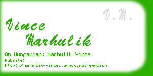 vince marhulik business card